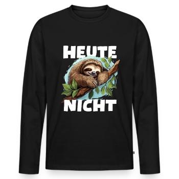 Faultier 9 FERTIG - Männer Premium Bio Langarmshirt - Schwarz - Vorne - Nico (187cm)