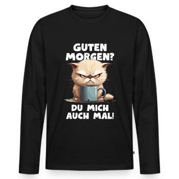 Grumpy 6 FERTIG - Männer Premium Bio Langarmshirt - Schwarz - Vorne - Nico (187cm)