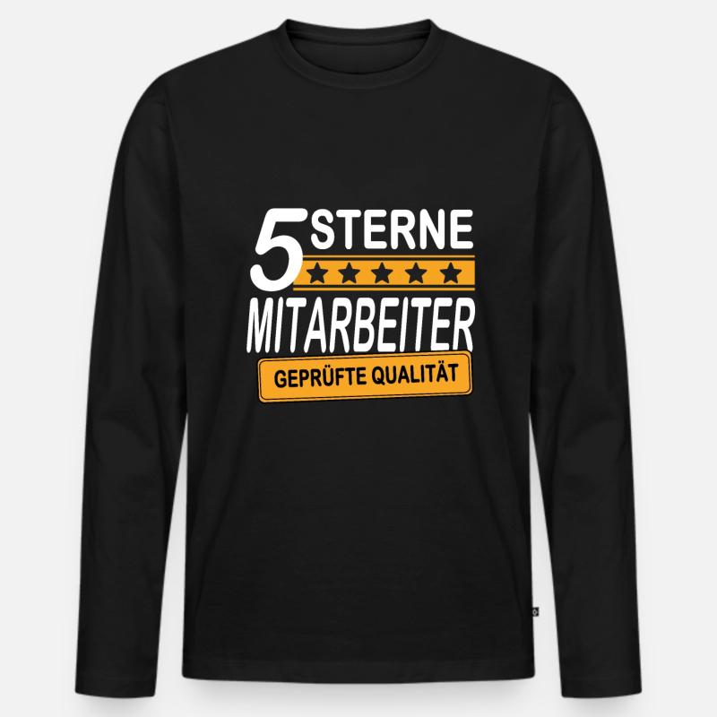 Bester Mitarbeiter - Männer Premium Bio Langarmshirt - Schwarz