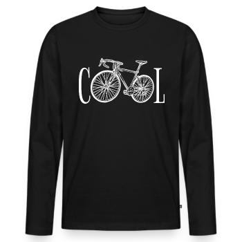 Vélo de route Cool Vélo de cyclisme - T-shirt manches longues Premium bio Homme - noir - Devant - Nico (187cm)