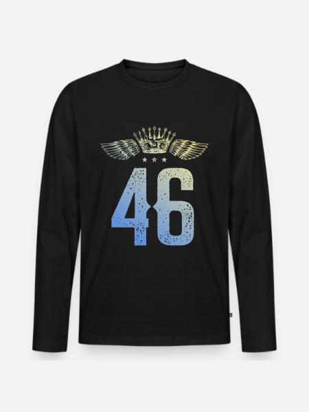 46 Couronne numérique - T-shirt manches longues Premium bio Homme - noir