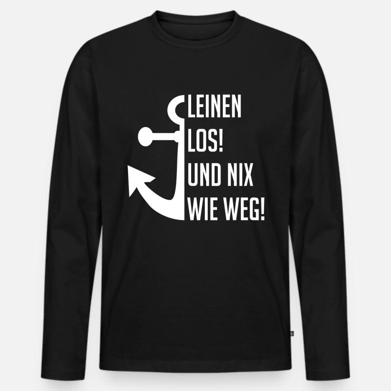 Leinen los! - Männer Premium Bio Langarmshirt - Schwarz