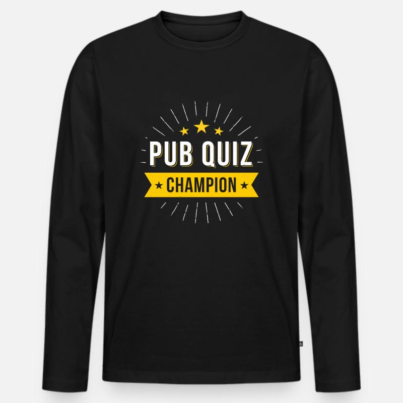 Pub Quiz Champion - Männer Premium Bio Langarmshirt - Schwarz