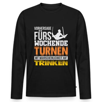 Gymnastics Turnen - Männer Premium Bio Langarmshirt - Schwarz - Vorne - Nico (187cm)