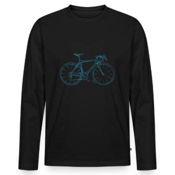 Vélo de course Hommes Vélo Esquisse Cyclisme - T-shirt manches longues Premium bio Homme - noir - Devant - Nico (187cm)