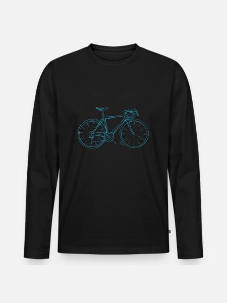 Bici da strada Uomo Tracciato bicicletta ciclismo - Maglia a manica lunga ecologica premium da uomo - nero