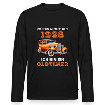 Oldtimer Auto Baujahr 1968 Geburtstag Spruch - Männer Premium Bio Langarmshirt - Schwarz - Vorne - Nico (187cm)