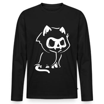 Creepy Vampire Halloween Cat - Men's Premium Organic Long Sleeve Shirt - black - Front - Nico (187cm)