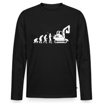 Bagger - Männer Premium Bio Langarmshirt - Schwarz - Vorne - Nico (187cm)