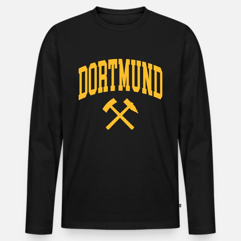 Dortmund - Männer Premium Bio Langarmshirt - Schwarz