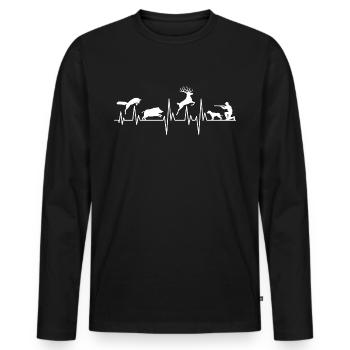 Chasseurs de chasse Pouls - T-shirt manches longues Premium bio Homme - noir - Devant - Nico (187cm)