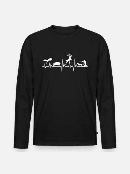 Hunter Hunting Pulse - Men's Premium Organic Long Sleeve Shirt - black