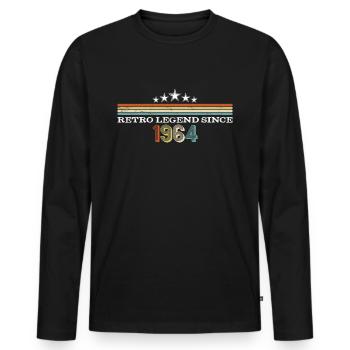 Retro legend since 1964 - Men's Premium Organic Long Sleeve Shirt - black - Front - Nico (187cm)