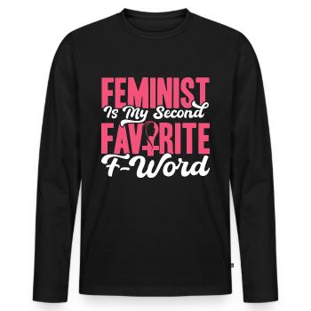 Égalité des sexes Égalité des sexes - T-shirt manches longues Premium bio Homme - noir - Devant - Nico (187cm)