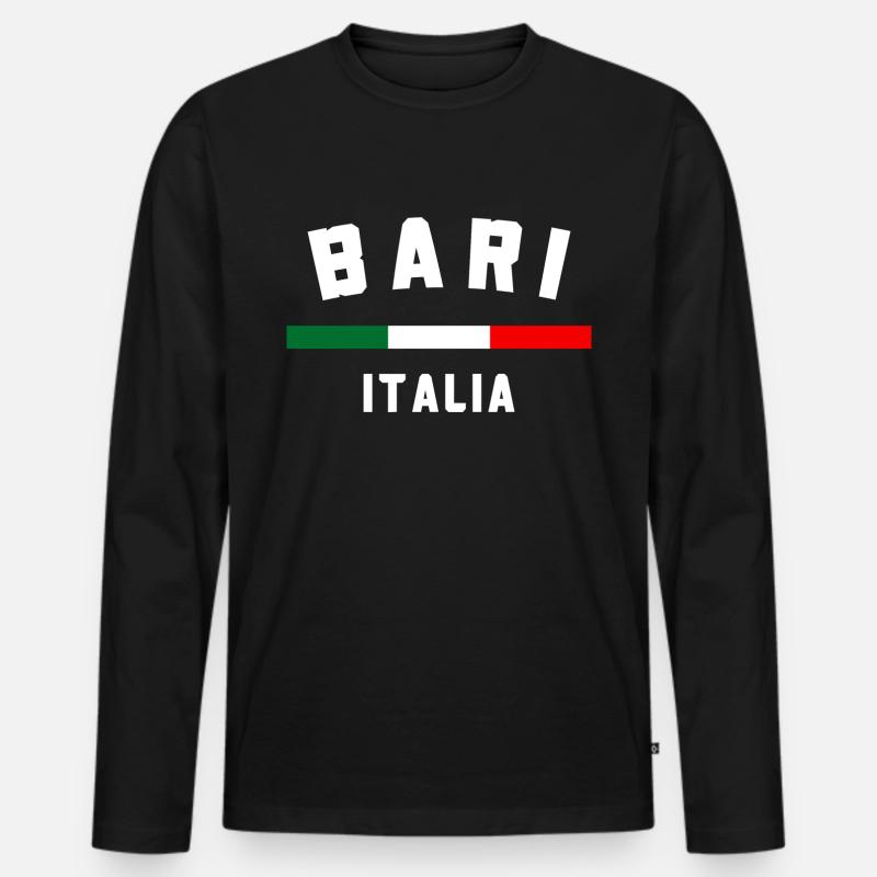 Bari Italien - Männer Premium Bio Langarmshirt - Schwarz