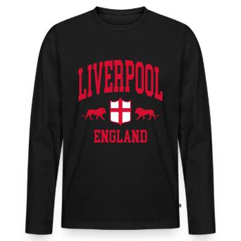 Liverpool - Men's Premium Organic Long Sleeve Shirt - black - Front - Nico (187cm)