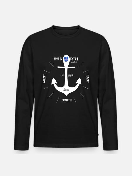 Anchor Iceland Holidays - Men's Premium Organic Long Sleeve Shirt - black