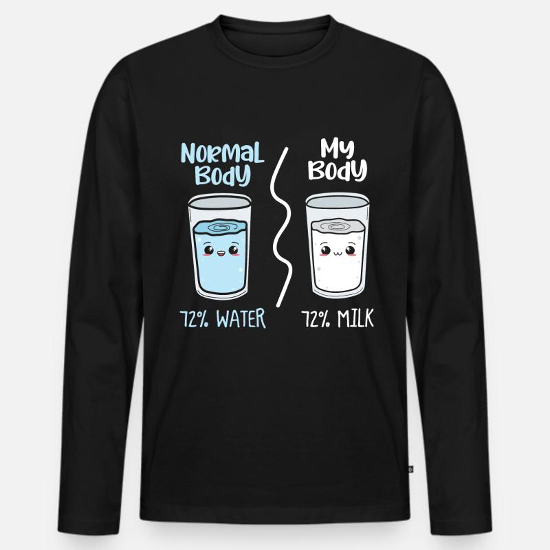 Milk normal body / My Body geschenkidee - Männer Premium Bio Langarmshirt - Schwarz