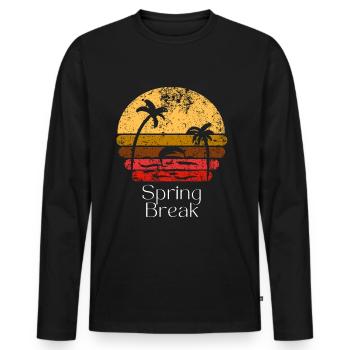 Spring Break - Männer Premium Bio Langarmshirt - Schwarz - Vorne - Nico (187cm)