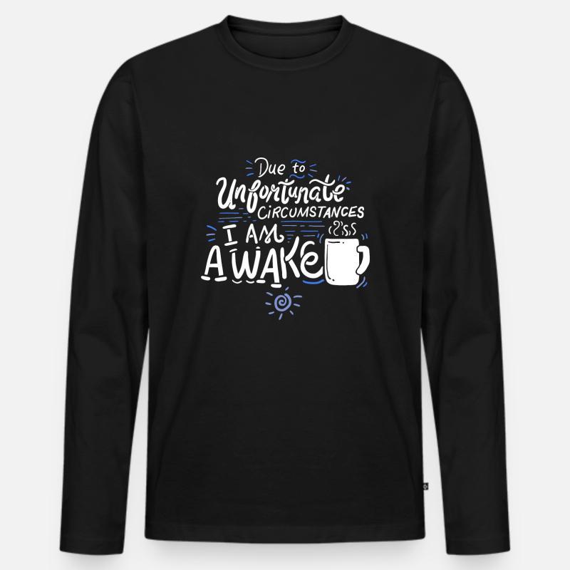 Morgenmuffel - Männer Premium Bio Langarmshirt - Schwarz