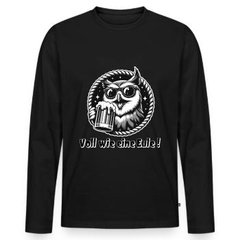 Voll wie eine Eule , Malle Party, Apres Ski - Männer Premium Bio Langarmshirt - Schwarz - Vorne - Nico (187cm)