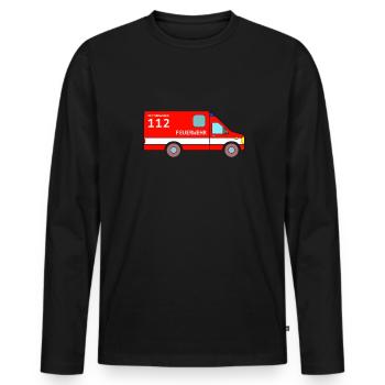 Ambulance Ambulance Fire Brigade - Men's Premium Organic Long Sleeve Shirt - black - Front - Nico (187cm)