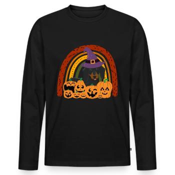 Cute Dachshund Halloween Costume Dog - Men's Premium Organic Long Sleeve Shirt - black - Front - Nico (187cm)