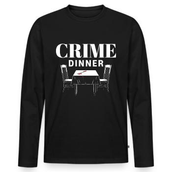 Krimi-dinner, Krimi-party, Detektiv-outfit - Männer Premium Bio Langarmshirt - Schwarz - Vorne - Nico (187cm)