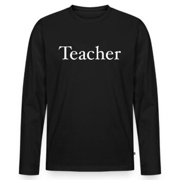 Lehrer - Männer Premium Bio Langarmshirt - Schwarz - Vorne - Nico (187cm)