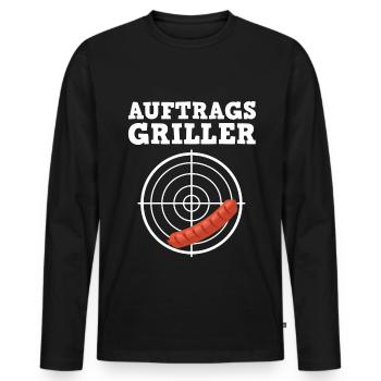 Auftragsgriller Grillkönig - Männer Premium Bio Langarmshirt - Schwarz - Vorne - Nico (187cm)