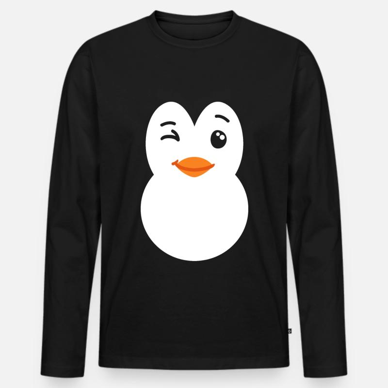 Pinguin Kostüm - Männer Premium Bio Langarmshirt - Schwarz