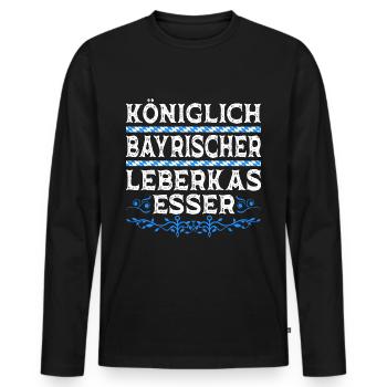 Königlich Bayrischer Leberkas Esser Bayern - Männer Premium Bio Langarmshirt - Schwarz - Vorne - Nico (187cm)