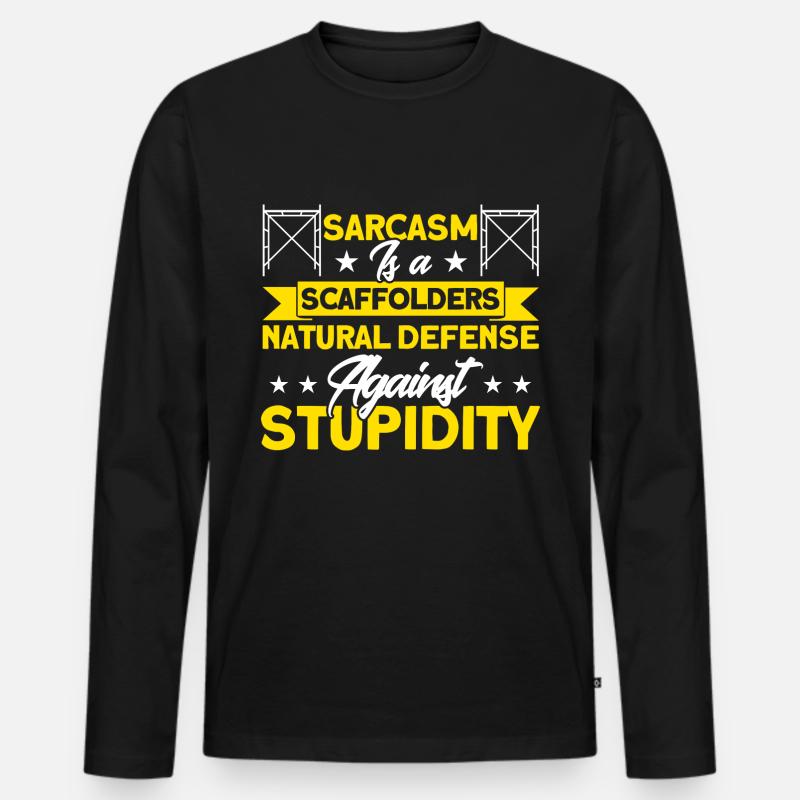Gerüstbauer Baustelle Gerüstbau Geschenk - Männer Premium Bio Langarmshirt - Schwarz