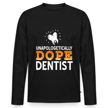 Dentiste - Dentiste - T-shirt manches longues Premium bio Homme - noir - Devant - Nico (187cm)