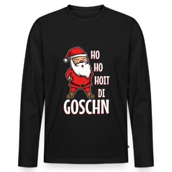 Ho ho hoit di goschn - Männer Premium Bio Langarmshirt - Schwarz - Vorne - Nico (187cm)