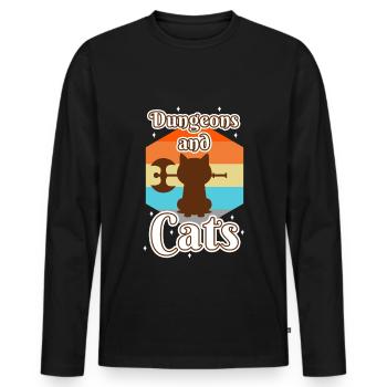 Dungeons and Cats - Men's Premium Organic Long Sleeve Shirt - black - Front - Nico (187cm)