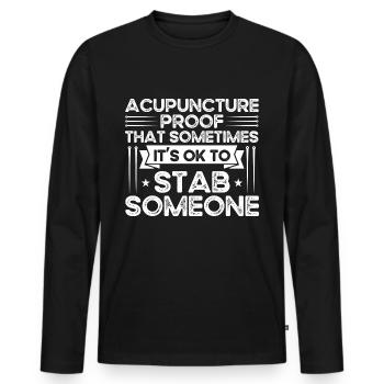 Acupuncteur Médecine Alternative Médecine Chinoise - T-shirt manches longues Premium bio Homme - noir - Devant - Nico (187cm)