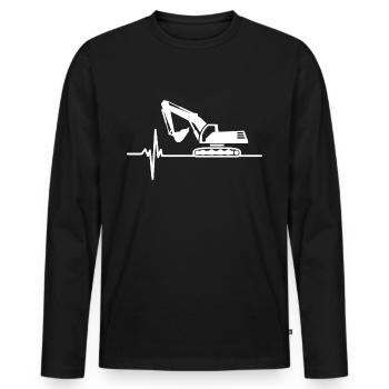 Pelleteuse Battement de Coeur Conducteur de Pellet - T-shirt manches longues Premium bio Homme - noir - Devant - Nico (187cm)