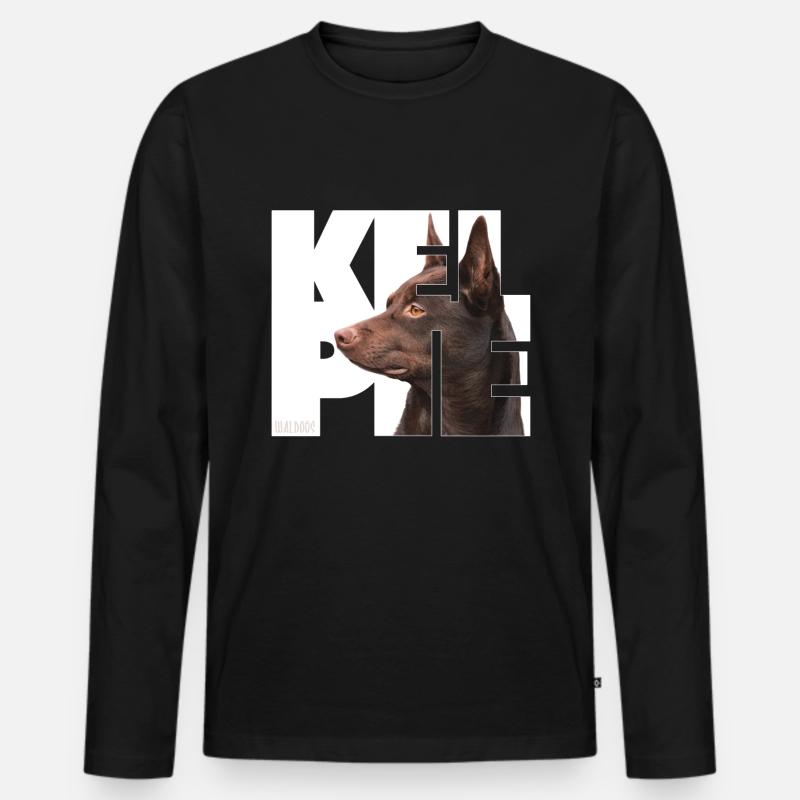 Kelpie I - Männer Premium Bio Langarmshirt - Schwarz