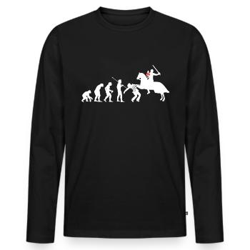 Mittelalterlicher Ritter Kreuzritter cooles Mittel - Männer Premium Bio Langarmshirt - Schwarz - Vorne - Nico (187cm)