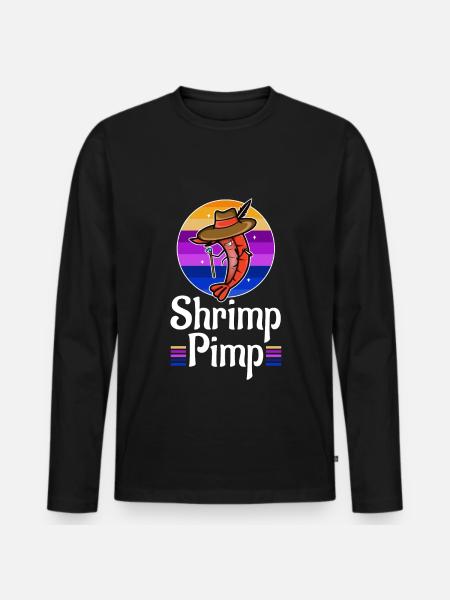Shrimp Pimp - Men's Premium Organic Long Sleeve Shirt - black