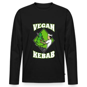 Vegan Kebab Weed - Männer Premium Bio Langarmshirt - Schwarz - Vorne - Nico (187cm)