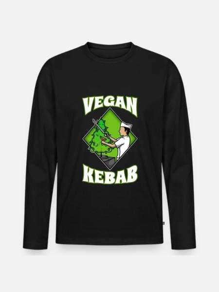 Vegan Kebab Weed - Männer Premium Bio Langarmshirt - Schwarz