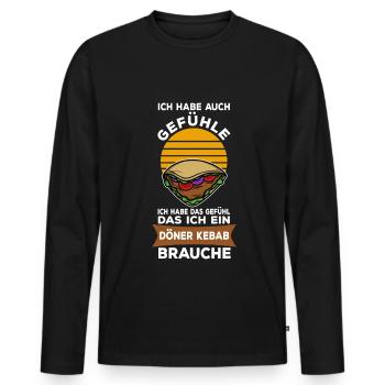 Döner Kebab - Männer Premium Bio Langarmshirt - Schwarz - Vorne - Nico (187cm)
