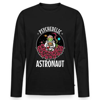 Psychedelic Astronaut - Men's Premium Organic Long Sleeve Shirt - black - Front - Nico (187cm)
