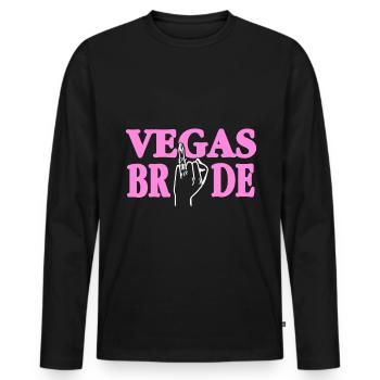 Vegas Bride - Männer Premium Bio Langarmshirt - Schwarz - Vorne - Nico (187cm)