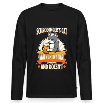 Schrodinger's cat - Männer Premium Bio Langarmshirt - Schwarz - Vorne - Nico (187cm)