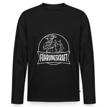 Führungskraft Pferd, Pferdewirt - Männer Premium Bio Langarmshirt - Schwarz - Vorne - Nico (187cm)