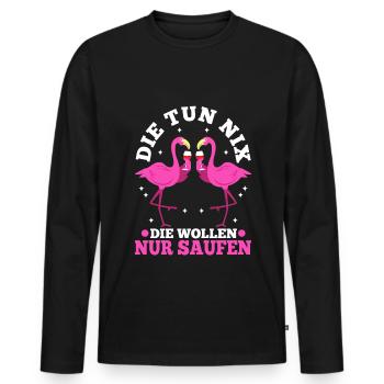 Die tun nix die wollen nur saufen - Männer Premium Bio Langarmshirt - Schwarz - Vorne - Nico (187cm)