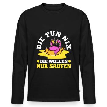 Die tun nix die wollen nur saufen - Männer Premium Bio Langarmshirt - Schwarz - Vorne - Nico (187cm)